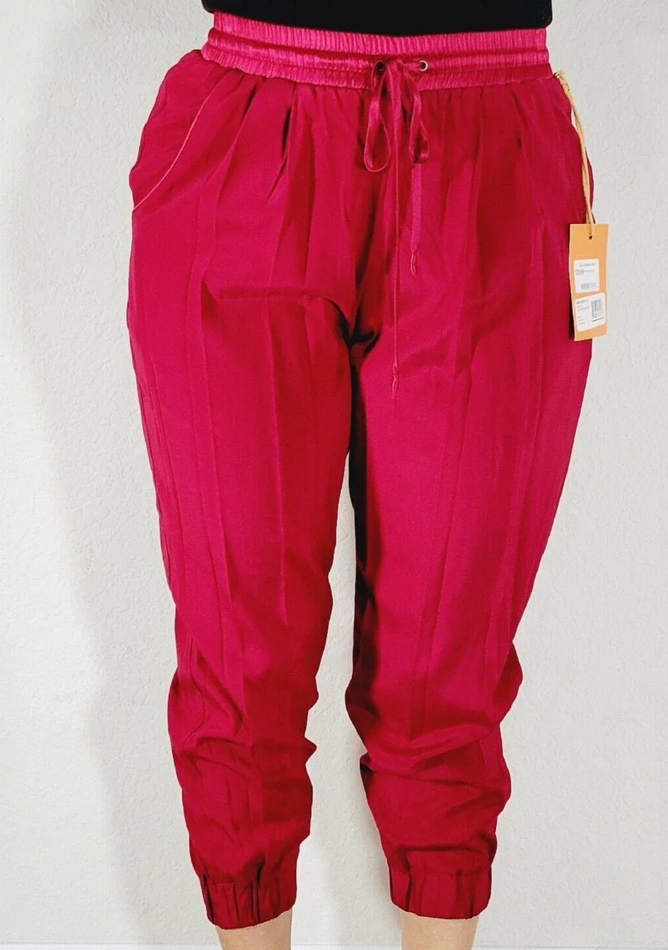 Ramy Brook Crop Jogger Pants Women's Chili XS Drawstring New